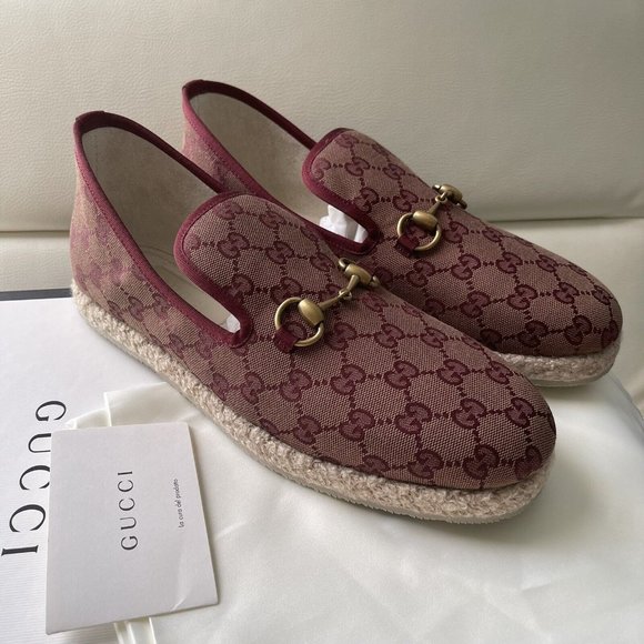 NIB $790 Gucci Men GG Monogram Sneakers Loafer Shoes Brown 9 US /8 UK Italy main image 8